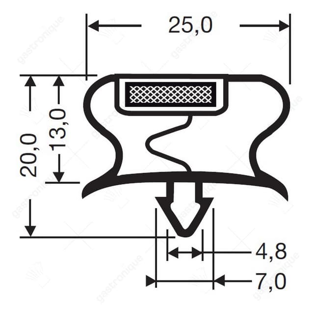 koeldeurrubber buitenmaat 424 x 224 mm - Thumbnail 2