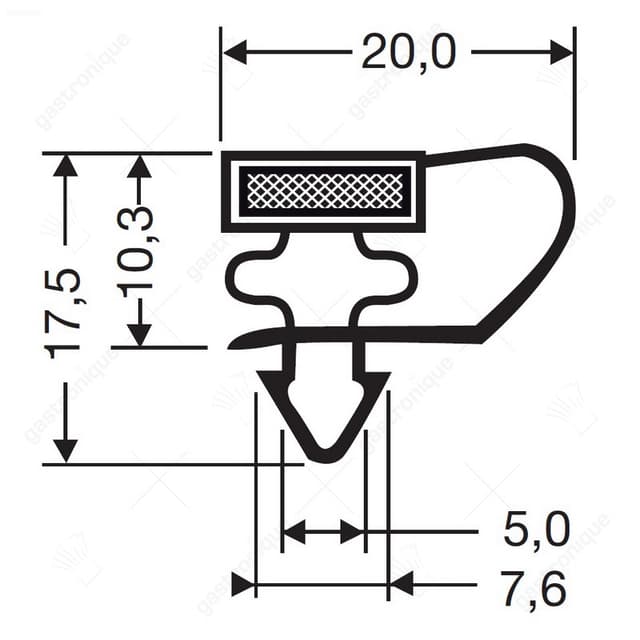 koeldeurrubber buitenmaat 373 x 236 mm - Thumbnail 2
