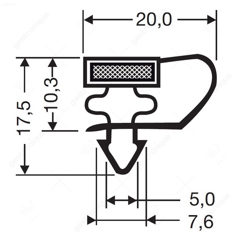 deurrubber 764 x 539 mm zwart