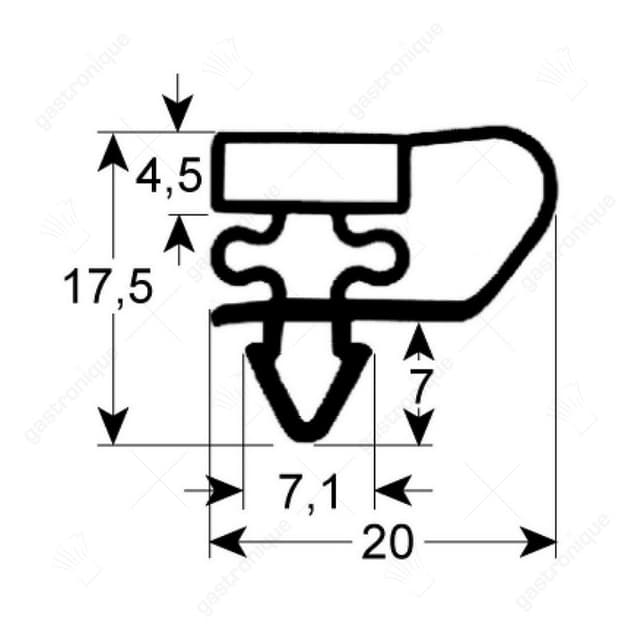 koeldeurrubber buitenmaat 510 x 334 mm - Thumbnail 2