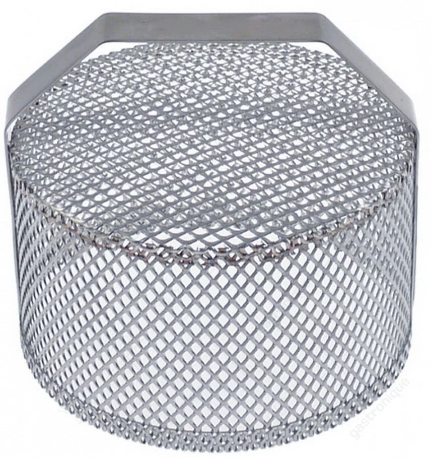 rondfilter ø 145mm H 90mm totale hoogte 130mm RVS 