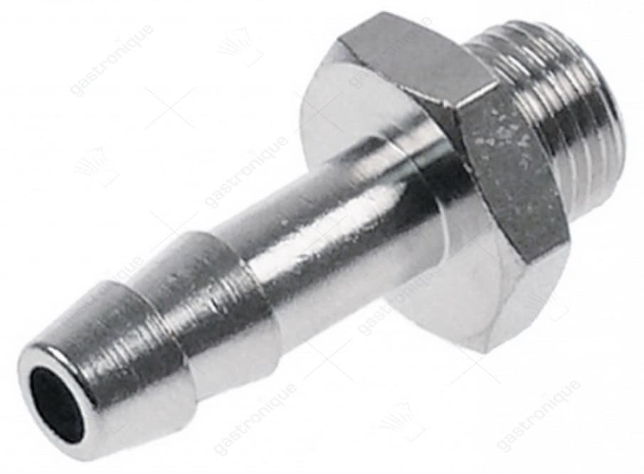 slangaansluiting messing vernikkeld recht draad 1/8" slang ø 6mm vpe 1stuk SB 12