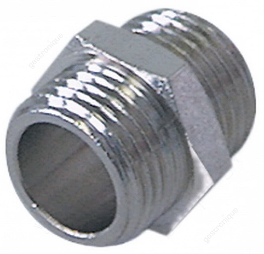 dubbelnippel ø 1/2"m-1/2"m vernikkeld