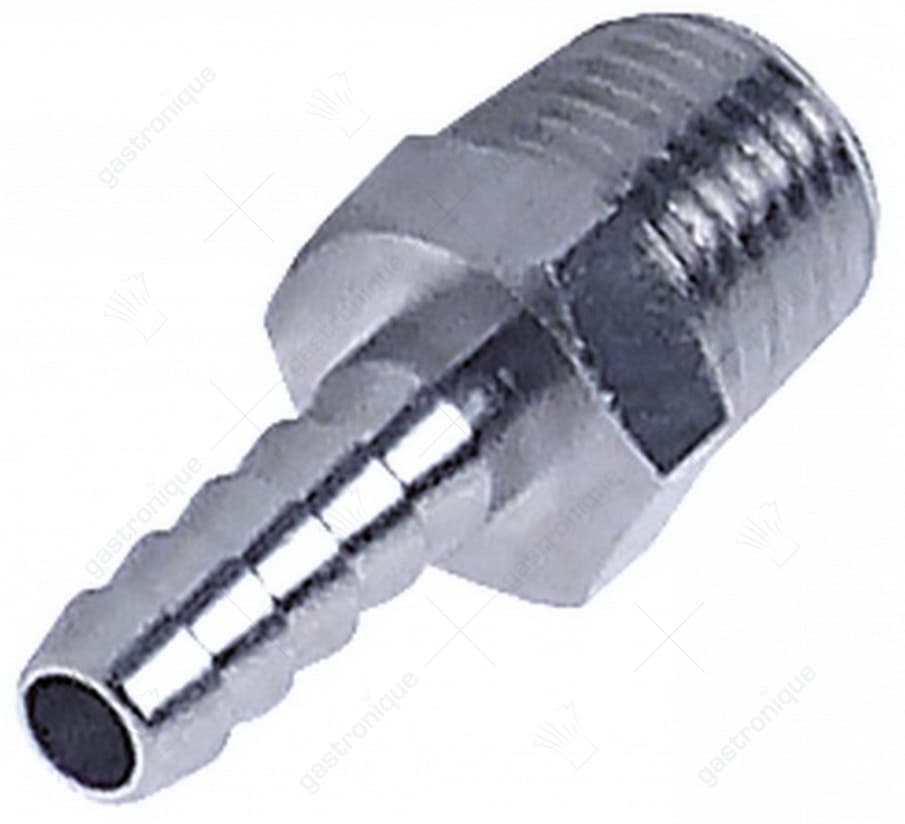 slangaansluiting draad 1/4" tule ø 7mm ID ø 4,5mm tule lengte 19mm SB 14 totale lengte 35mm