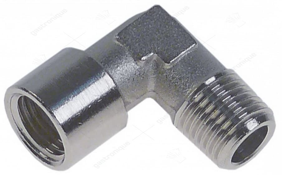 nichel plated  l-fitting ø 1/4"m-1/4"f