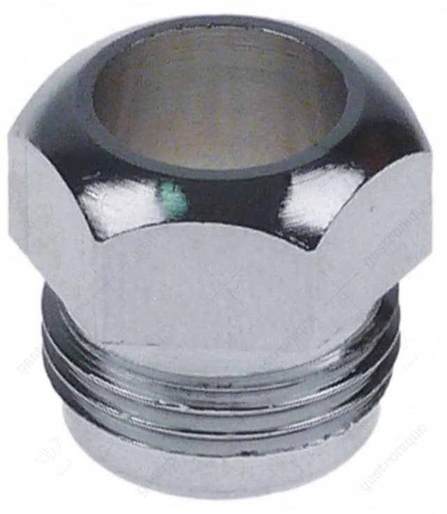 knelschroef draad 3/8" gat ø 13mm H 13mm SB 17 messing verchroomd - Thumbnail 1