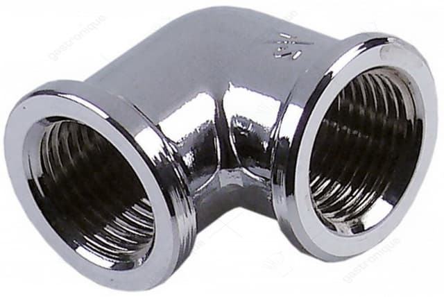 hoekstuk draad 1/2" ID - 1/2" ID messing verchroomd - Thumbnail 1