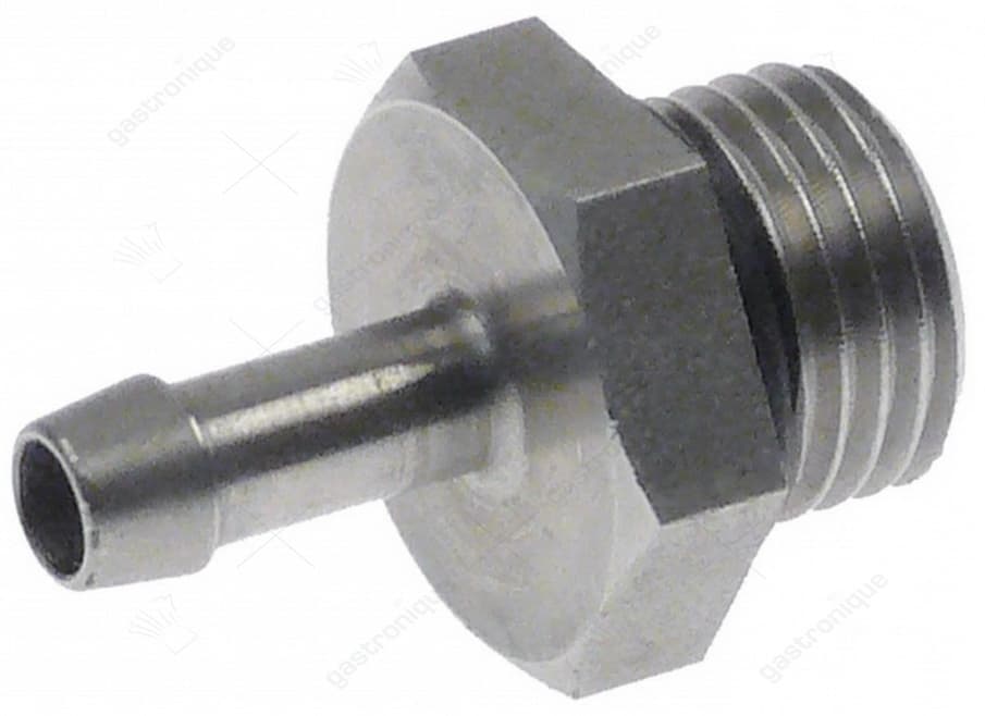 slangaansluiting draad 1/4" met o-ring slang ø 5mm RVS vpe 1stuk
