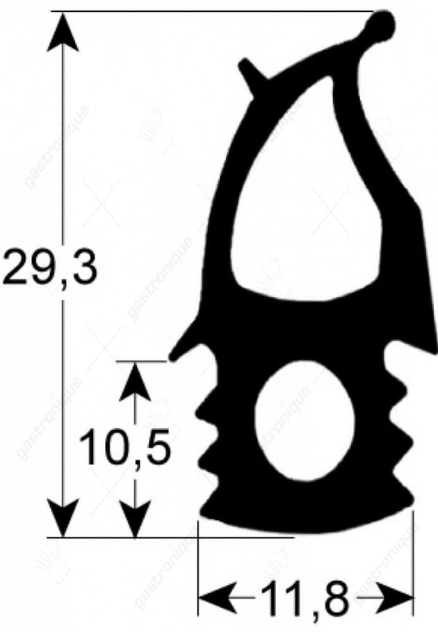 deurrubber profiel 2760 B 480mm L 755mm buiten steekmaat VPE 1 passend voor ELECTROLUX