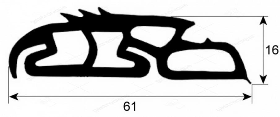 onderste rubber voor deur oven 745 mm