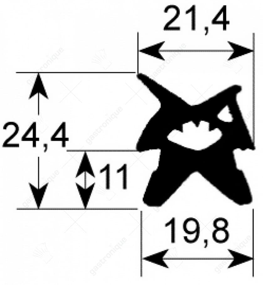 deurrubber voor oven 700x445 mm