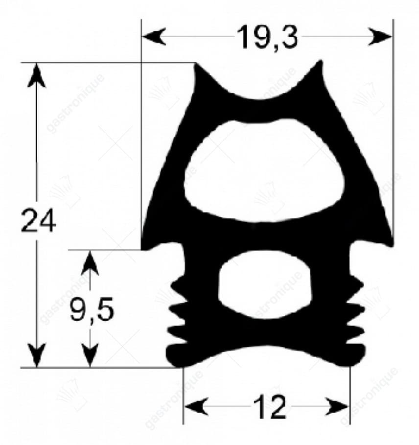deurrubber voor oven 855x685 mm