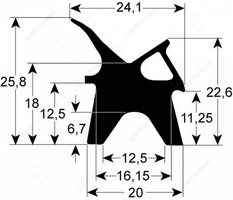 deurrubber voor oven 510x475 mm