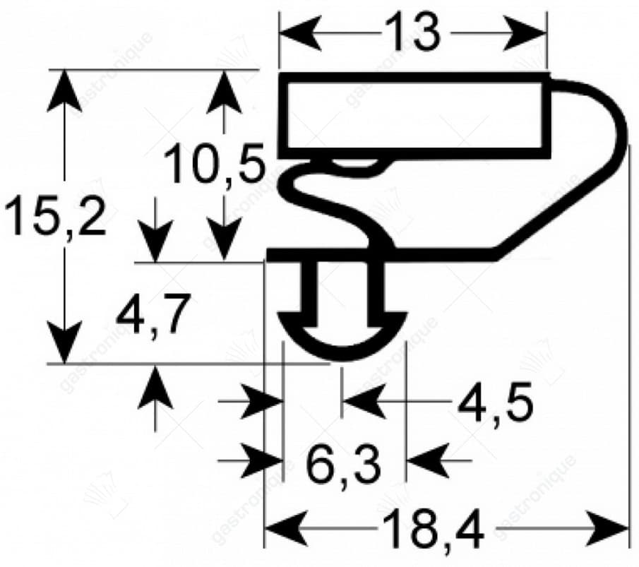indruk deurrubber 592x537 mm