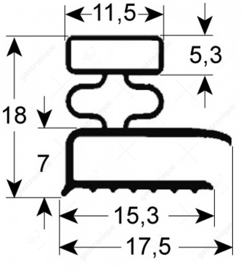 omsluit deurrubber 425x285 mm