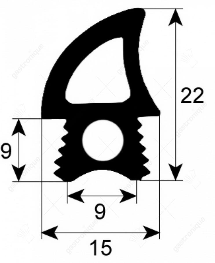 deurrubber voor oven (per meter)