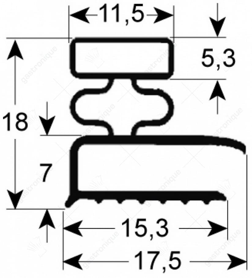 koeldeurrubber profiel 9031 B 423mm L 520mm buitenmaat