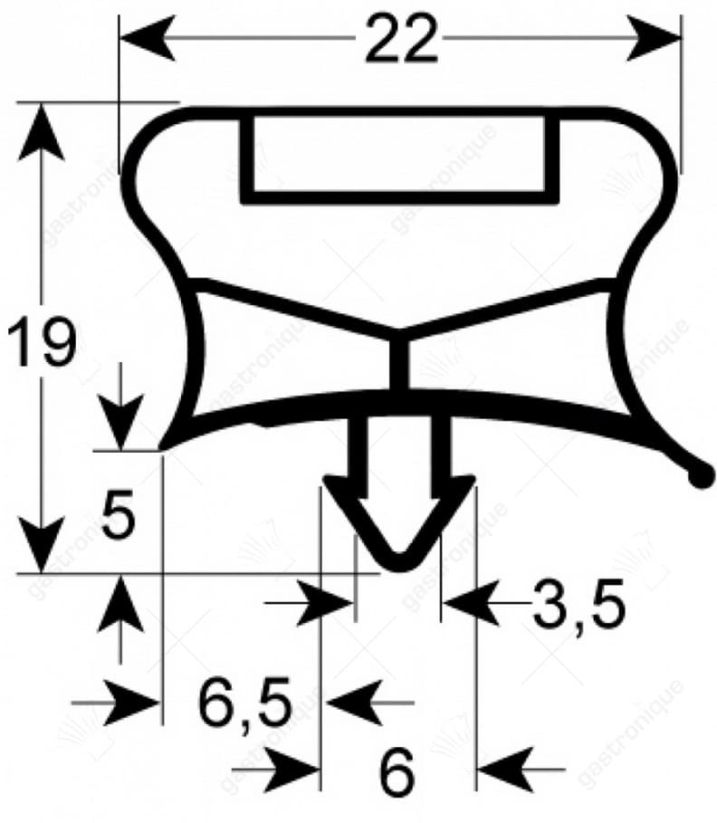 koeldeurrubber profiel 9794 B 428mm L 727mm steekmaat