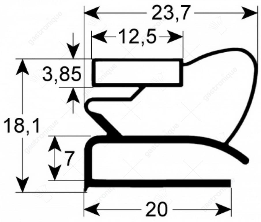 koeldeurrubber profiel 9954 B 450mm L 1210mm buitenmaat