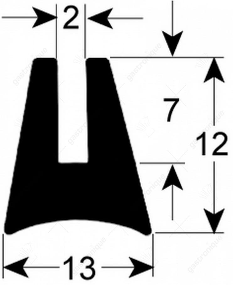 deurrubber voor oven ruit 2000 mm