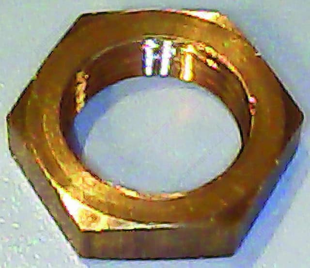 moer draad 3/8" H 6mm koper SB 22 vpe 1stuk - Thumbnail 2