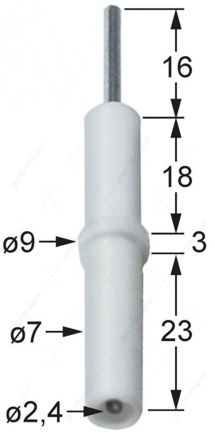 bougie d'allumage ronde ø 7x44 mm