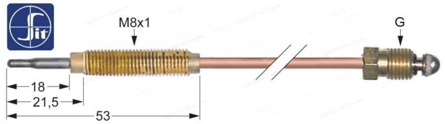 thermocouple sit m8x1 320 mm bulbe m8x1
