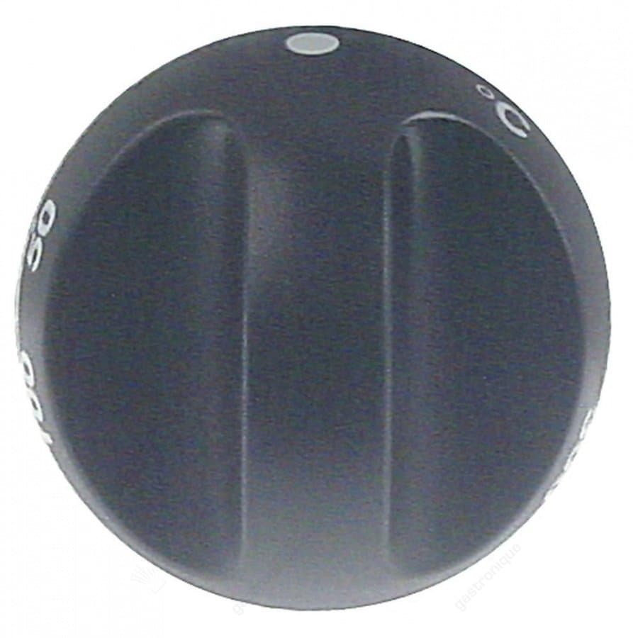 knop thermostaat t.max. 300°C 50-300°C ø 55mm as ø 6x4,6mm afvlakking boven zwart