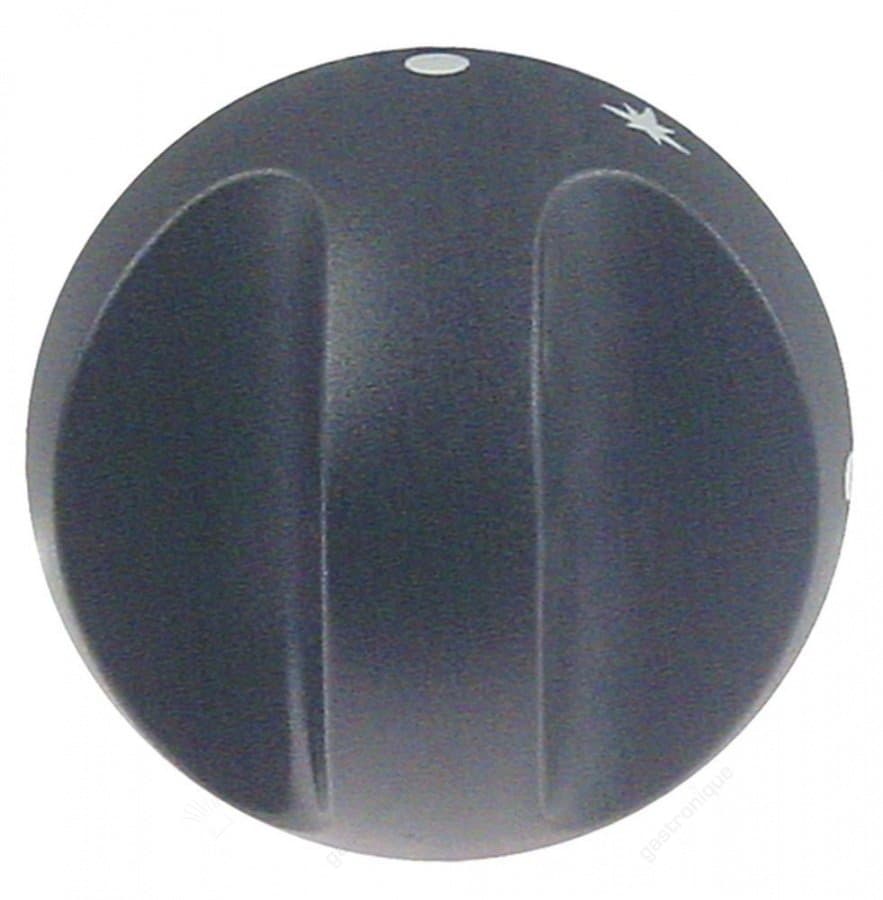 knop gaskraan PEL22/23 ø 70mm as ø 10x8mm afvlakking onder zwart - Image 1
