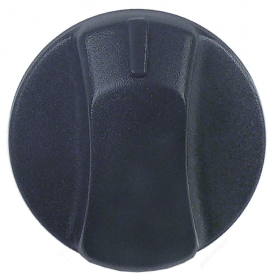 knop schakelaar nulstreep ø 39mm as ø 6x4,6mm afvlakking onder zwart