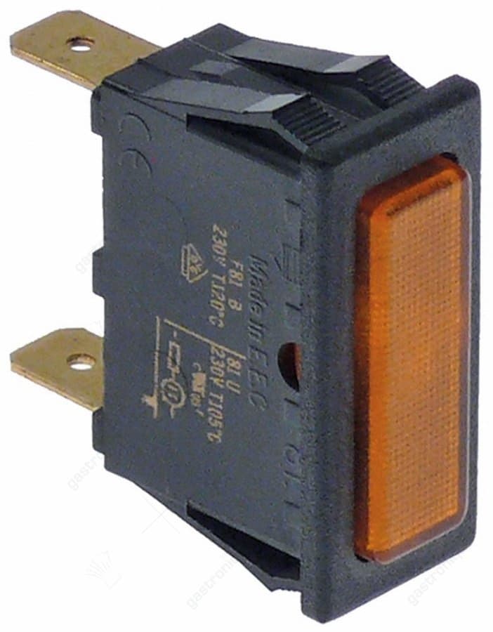 signaallamp inbouwmaat mm 230V aansluiting vlaksteker 6,3mm - Image 1