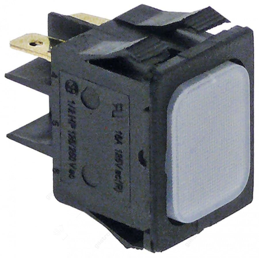 signaallamp inbouwmaat 30x22mm 230V wit aansluiting vlaksteker 6,3mm - Image 1