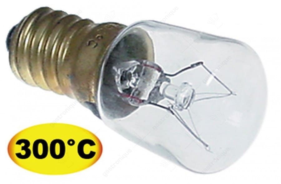 gloeilamp t.max. 300°C fitting E14 15W 230V 22mm L 48mm glas L 20mm voor ovenlamp Import