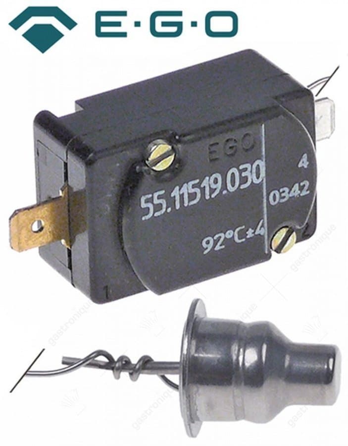 maximaalthermostaat uitschakeltemp. 92°C 1-polig 1NC 16A voeler ø 9/15mm voeler L 20mm pijp ø 50mm