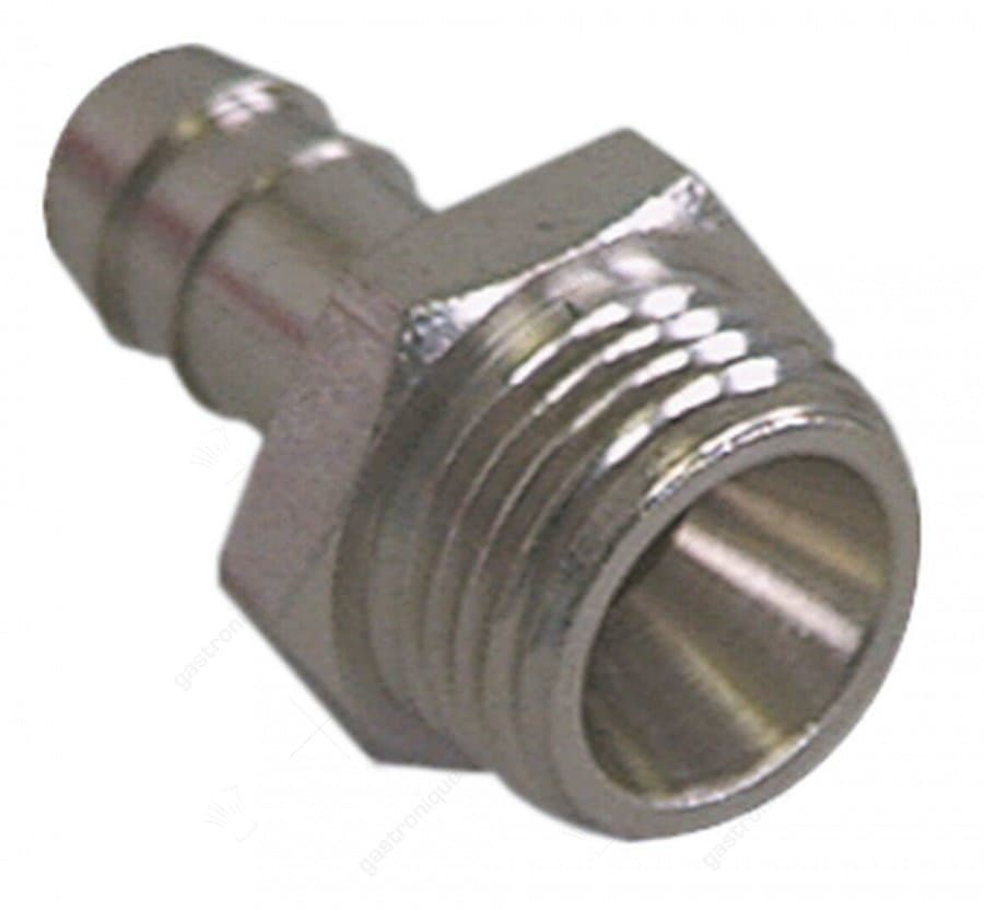 slangaansluiting messing vernikkeld recht draad 1/8" slang ø 8mm vpe 1stuk