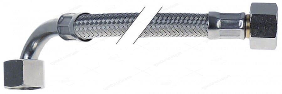 flexibeleslang RVS-omvlochten recht-haaks DN8 aansluitingen 3/8" L 2000mm conisch afdichtend