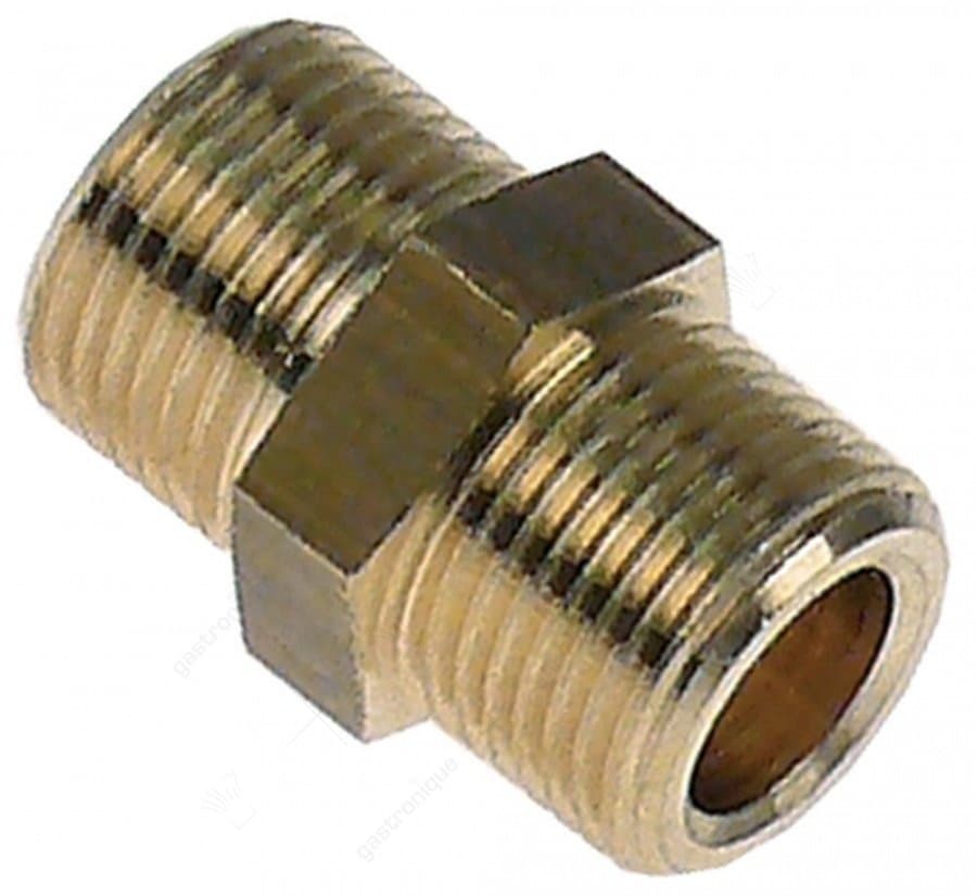 Dubbelnippel draad 3/8" - 3/8" koper vpe 1stuk