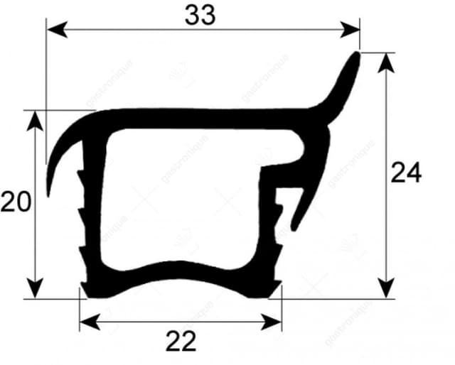 rekkenwagendichting profiel 4060 B 675mm L 165mm buiten steekmaat VPE 1 passend voor RATIONAL - Thumbnail 1