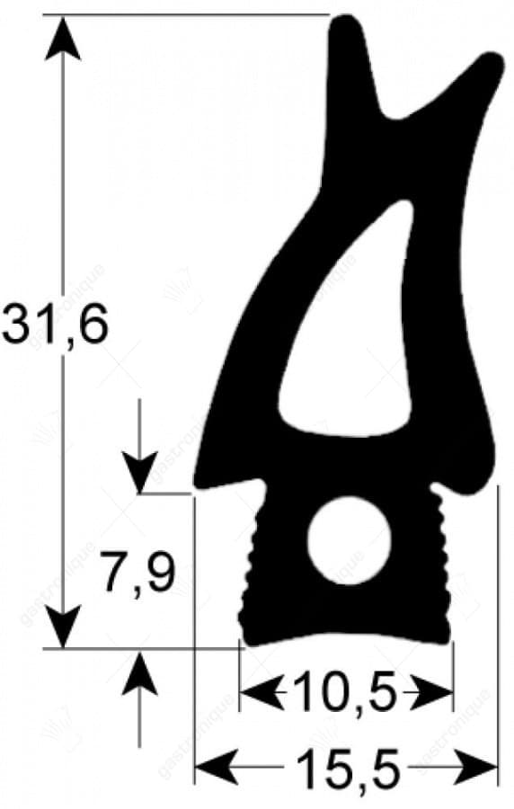 DEURRUBBER VOOR OVEN 1500x480 mm - Image 1