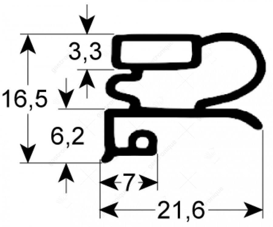 omsluit deurrubber buitenmaat- 634x390 mm - Image 1