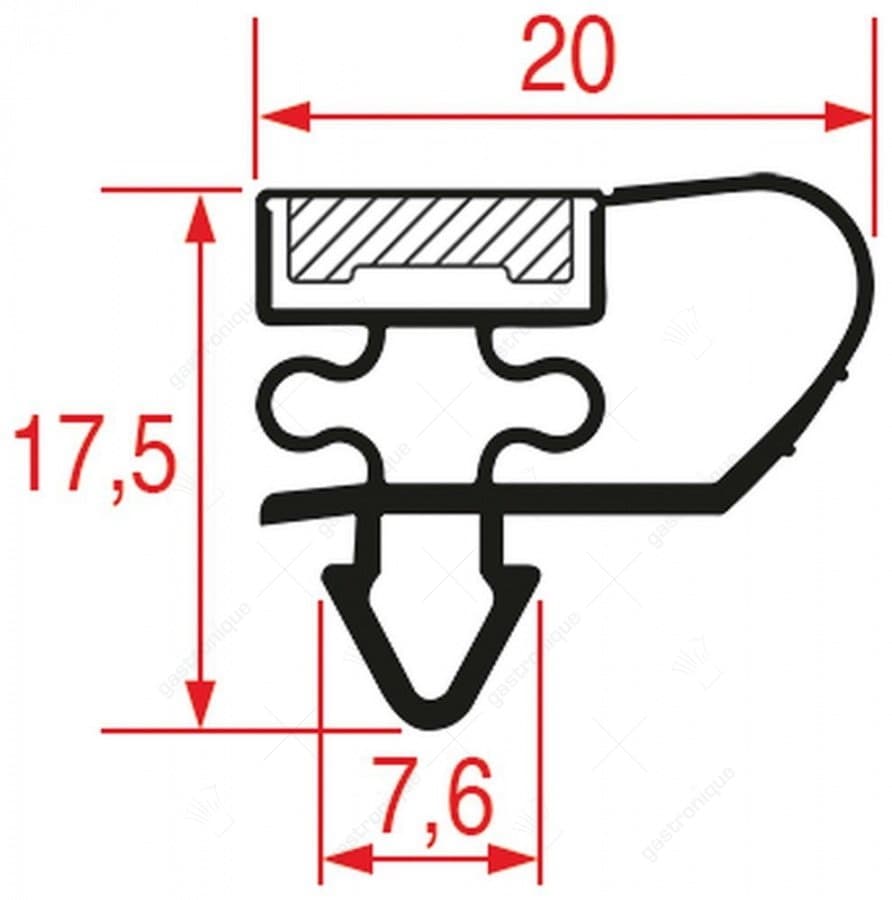 deurrubber 413 x 631 mm zwart - Image 1