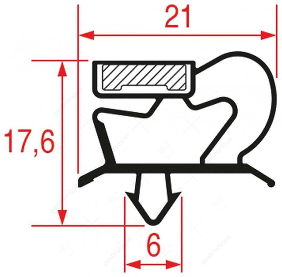 koeldeurrubber 647x398 mm