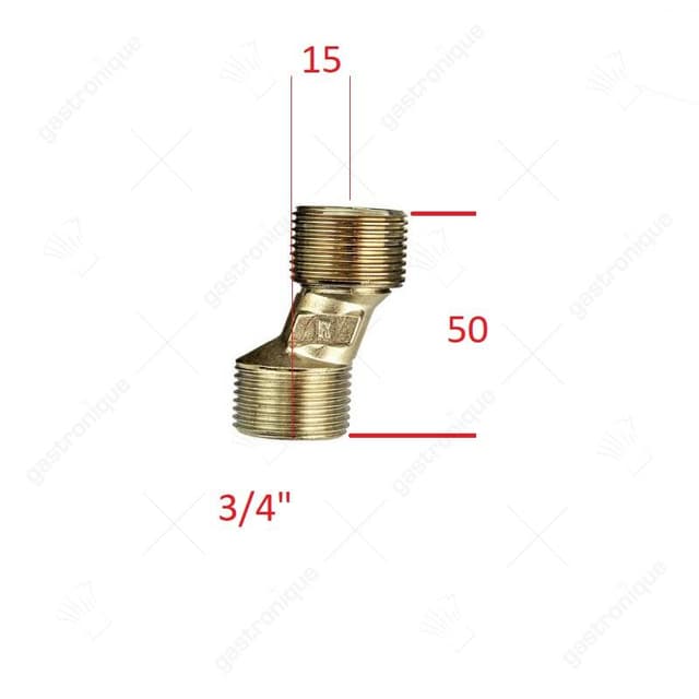 S-koppeling 3/4"x3/4" met wandrozet - Thumbnail 3