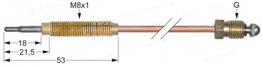 thermocouple m8x1 32cm thread m8x1