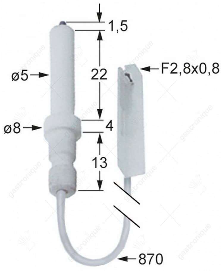 round ignition plug ø 5x39 mm