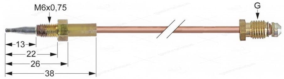 thermocouple m9x1 60 cm coupl. m6x0,75