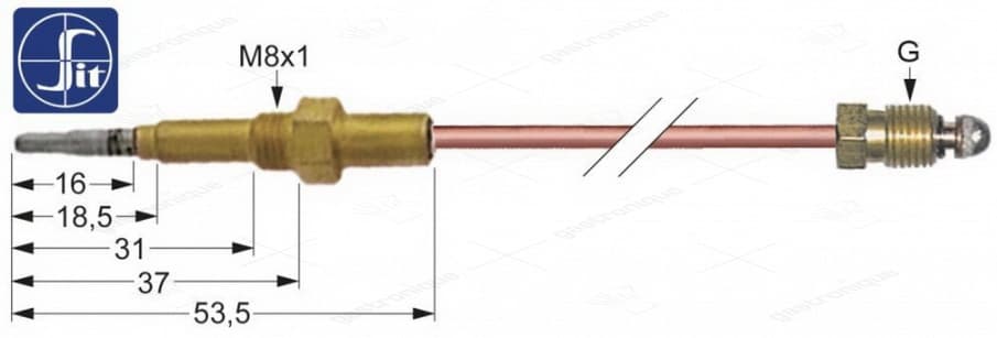 thermocouple sit m9x1 100 cm m8x1 - Image 1