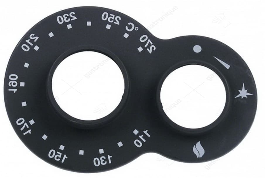 symboolplaat zwart voor knop 110-270°c