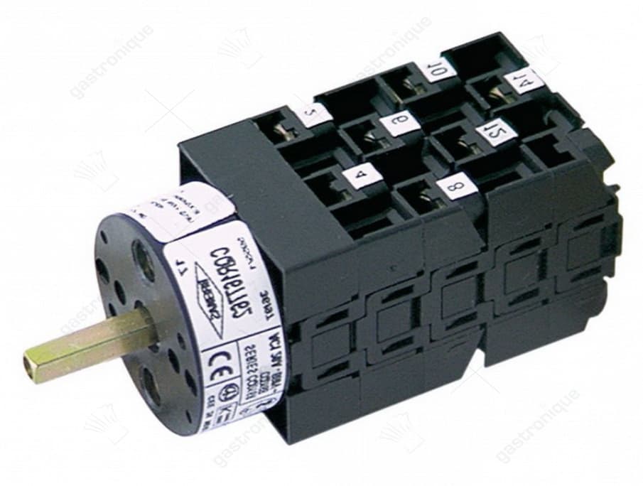 draaischakelaar 4 drukkend-0-1-drukkend contactset 8 type CS0077762 600V 16A as ø 5x5mm