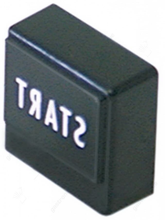 vierkant knop zwart 23x23 mm "start"